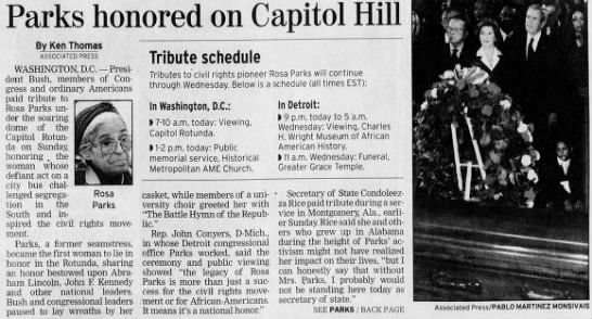 Parks honored on Capitol Hill